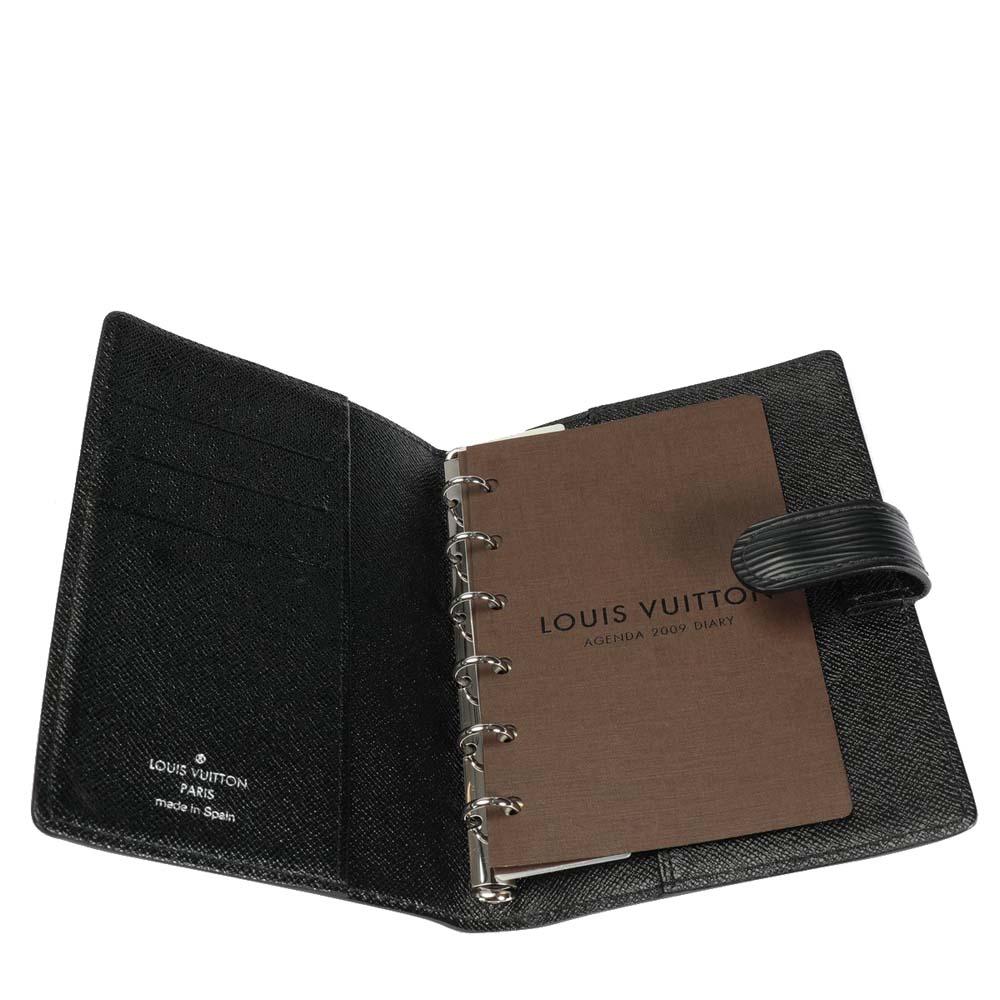 

Louis Vuitton Black Epi Leather Small Ring Agenda Cover