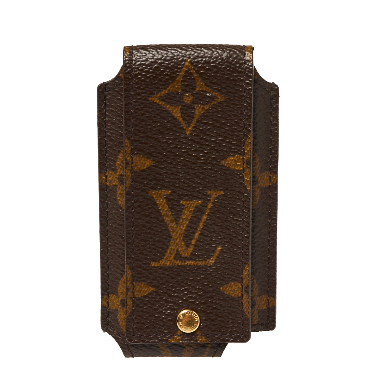 Pre-owned Louis Vuitton Monogram Canvas Ipod Nano Case In Brown