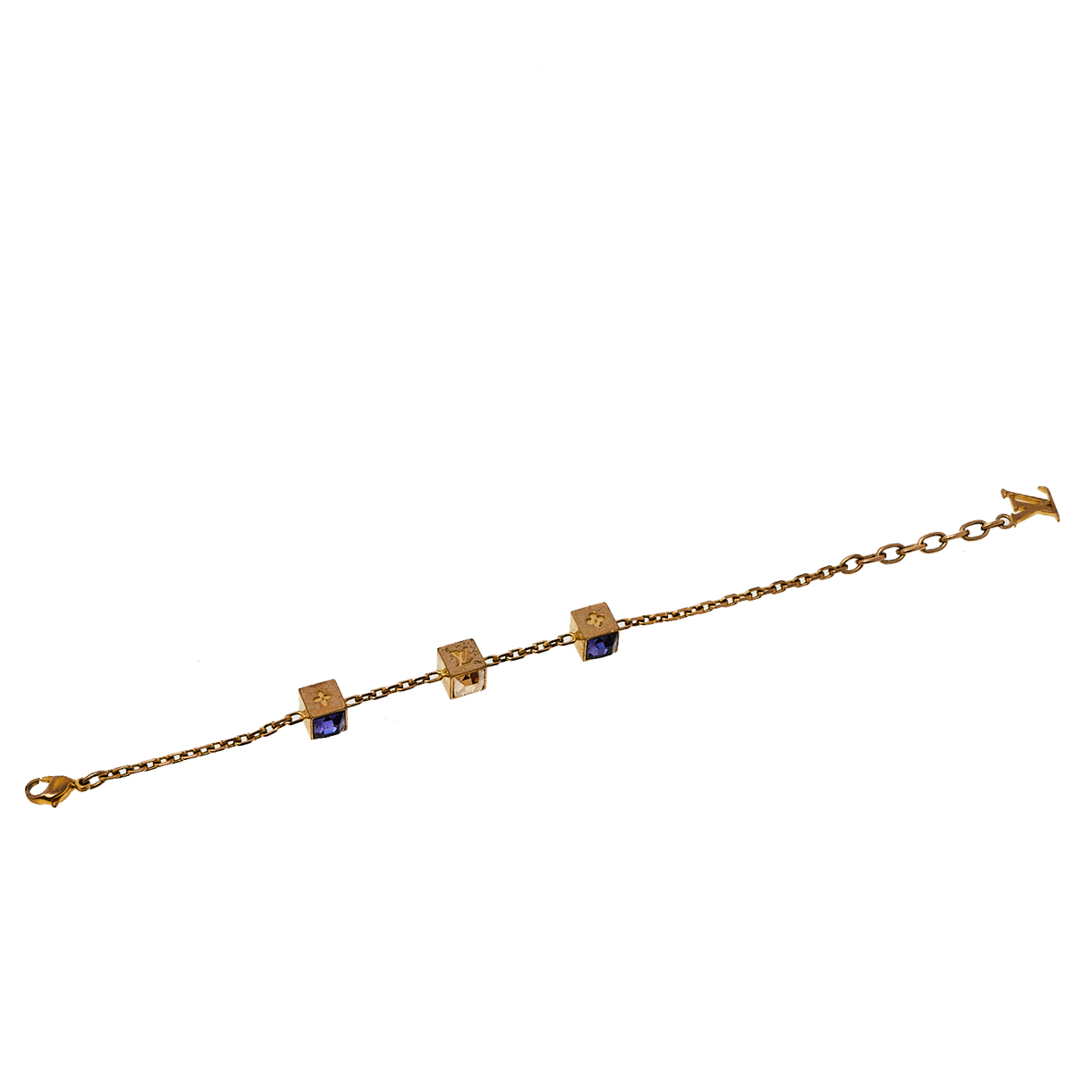 

Louis Vuitton Gamble Crystal Gold Tone Bracelet