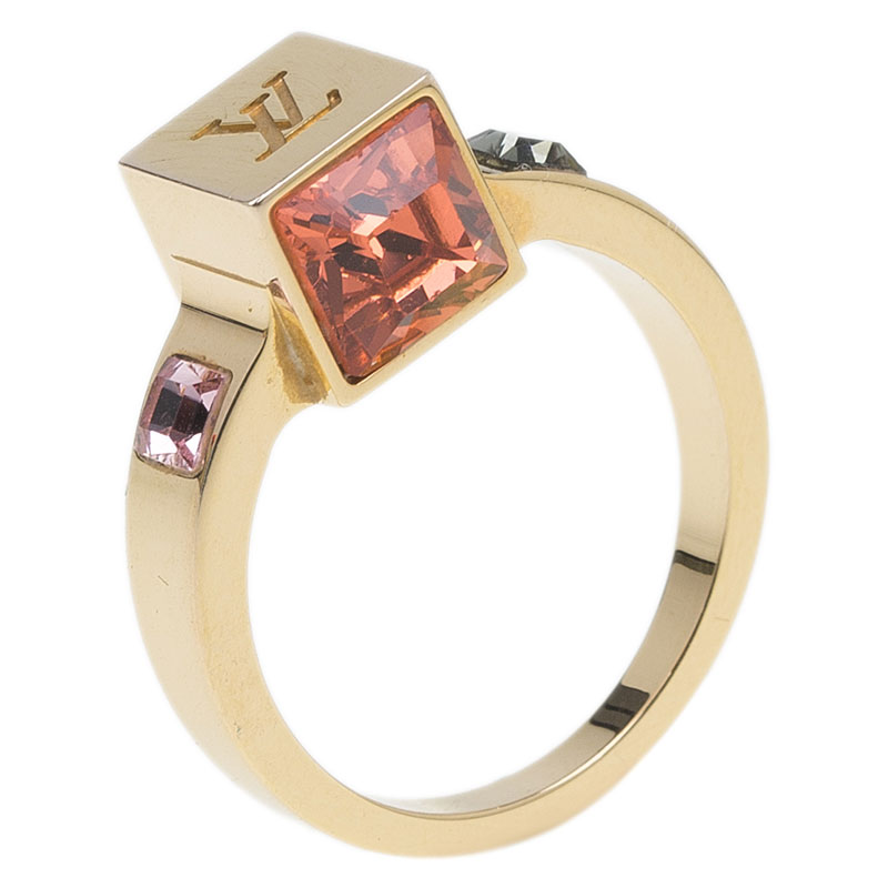 Buy Louis Vuitton Gamble Gold Tone Ring Size 50 42428 at best price | TLC