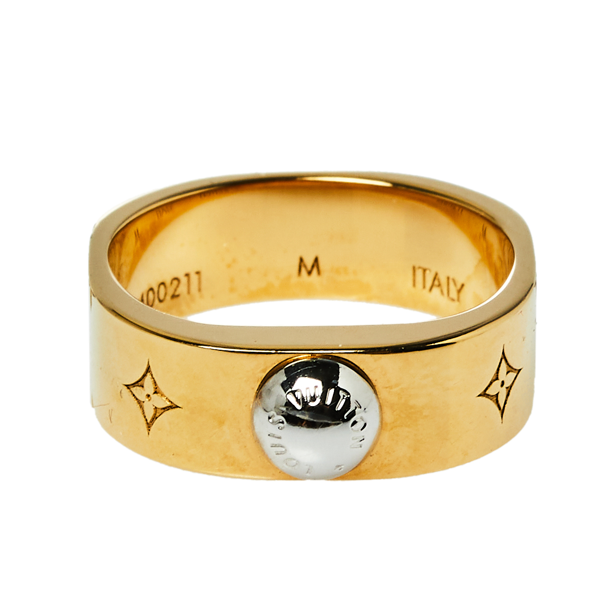 

Louis Vuitton Two Tone Nanogram Ring, Gold