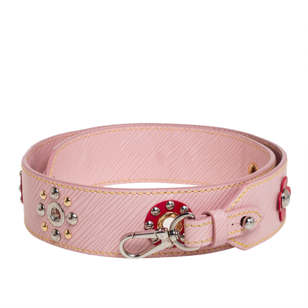 

Louis Vuitton Rose Ballerine Epi Leather Mechanical Flower Bandouliere Shoulder Strap, Pink