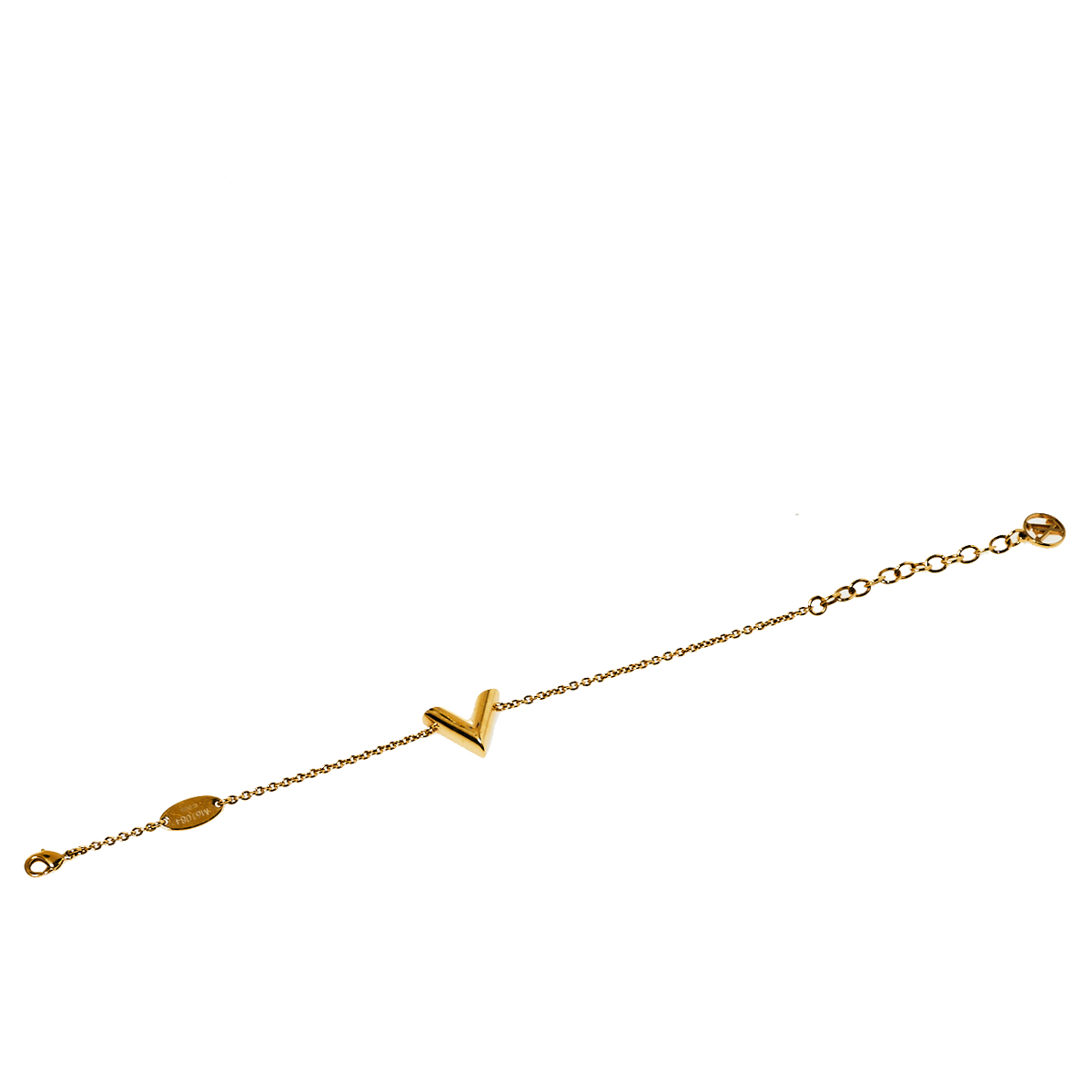 

Louis Vuitton Gold Tone Essential V Chain Link Bracelet