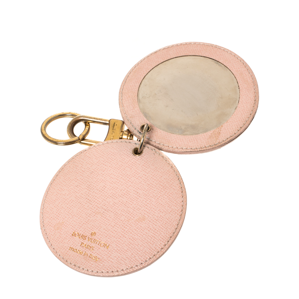 

Louis Vuitton Brown Monogram & Rose Ballerine Canvas Mirror Keyring/ Bag Charm, Pink