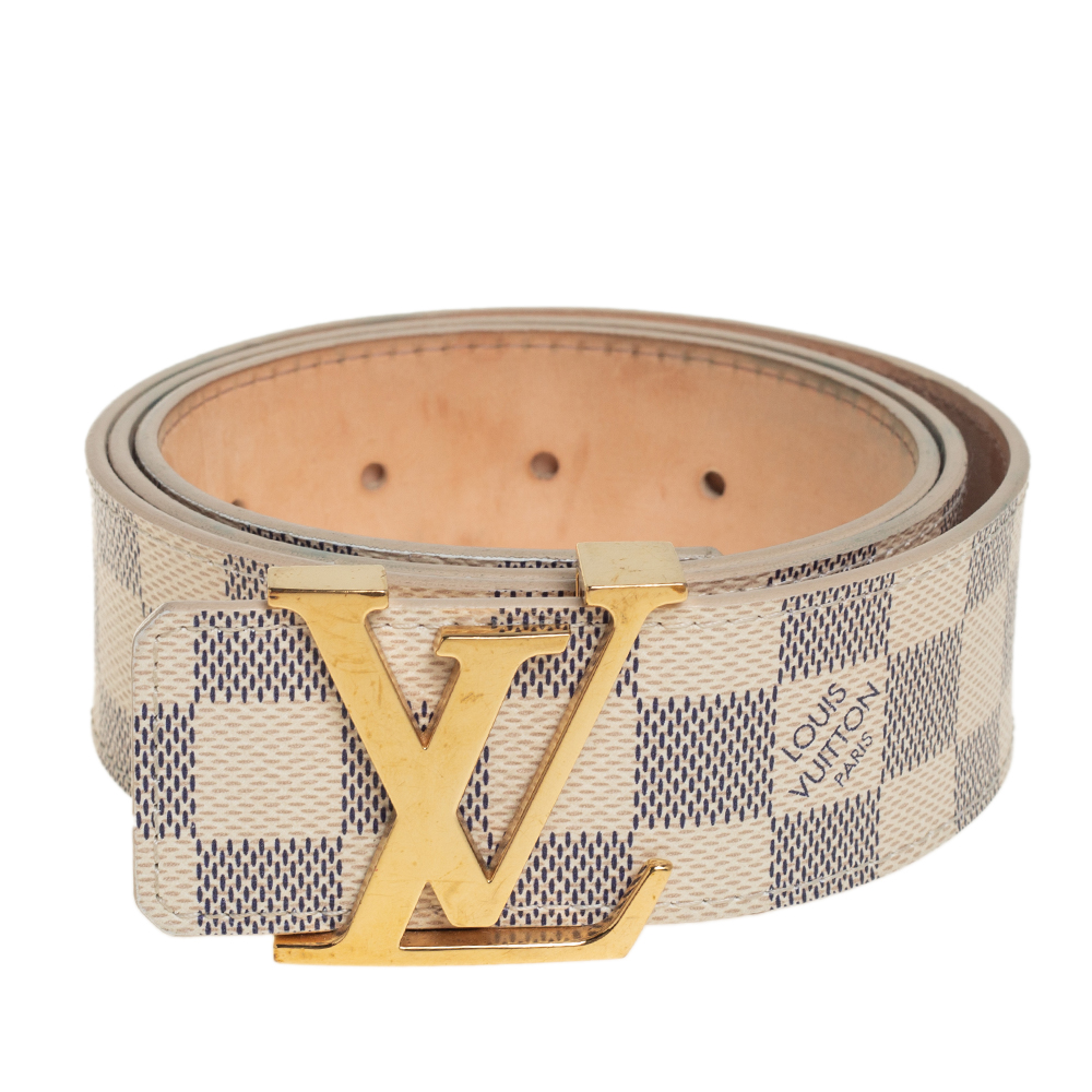 

Louis Vuitton Damier Azur Canvas LV Initiales Belt, Grey