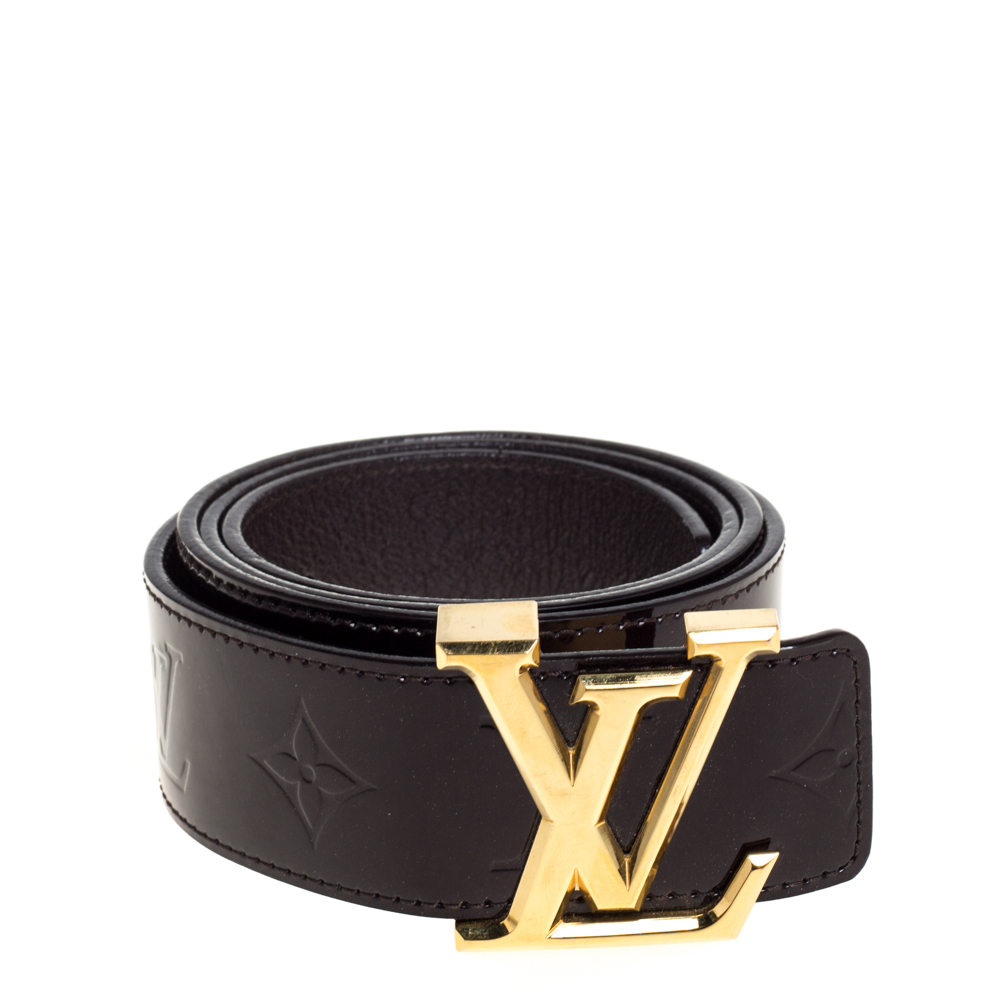 

Louis Vuitton Amarante Monogram Vernis LV Initiales Belt, Burgundy