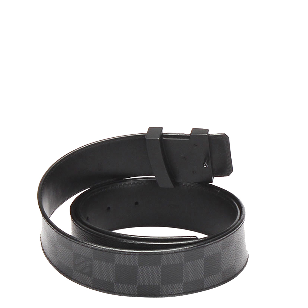 

Louis Vuitton Black/Grey Damier Graphite Initiales Belt