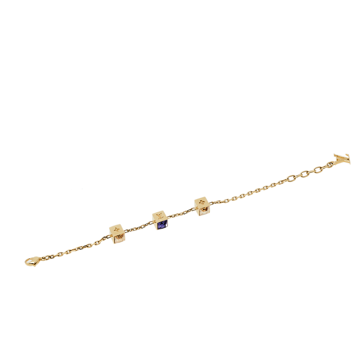 

Louis Vuitton Gamble Crystal Gold Tone Bracelet