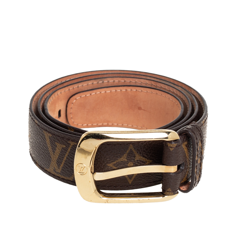 

Louis Vuitton Monogram Canvas Ellipse Belt, Brown