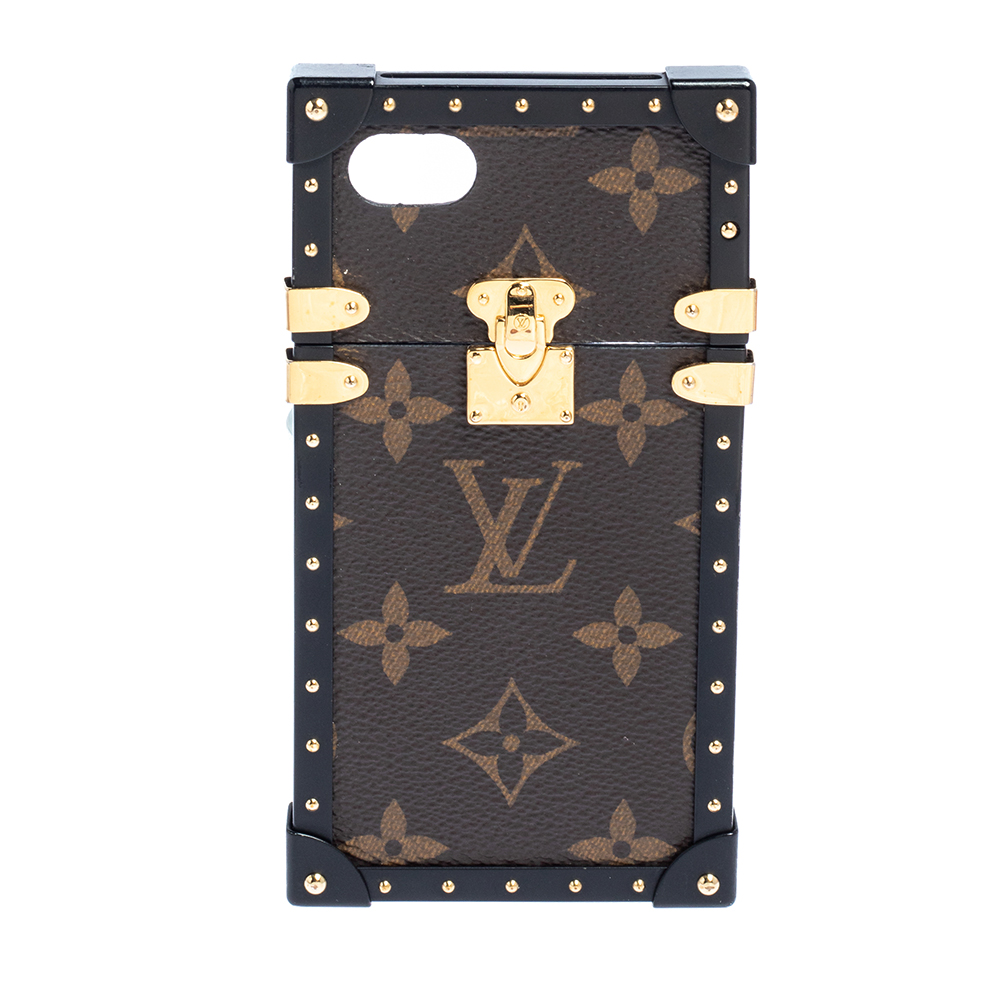 Pre-owned Louis Vuitton Monogram Canvas Eye Trunk Iphone 7 Case In Brown