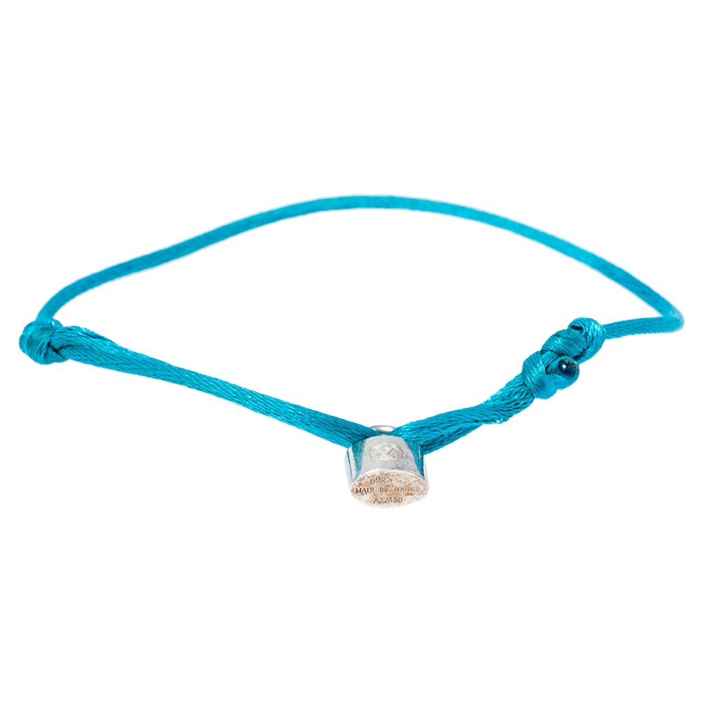 

Louis Vuitton x UNICEF Lockit Sterling Silver Blue Cord Adjustable Bracelet