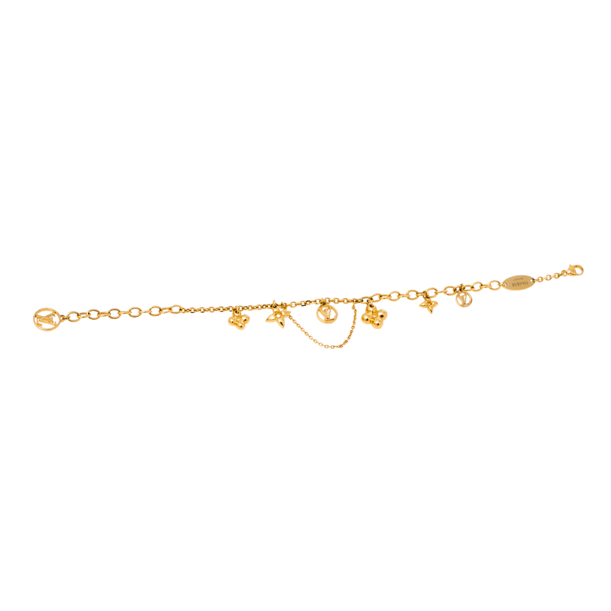 

Louis Vuitton Blooming Supple Gold Tone Charm Bracelet