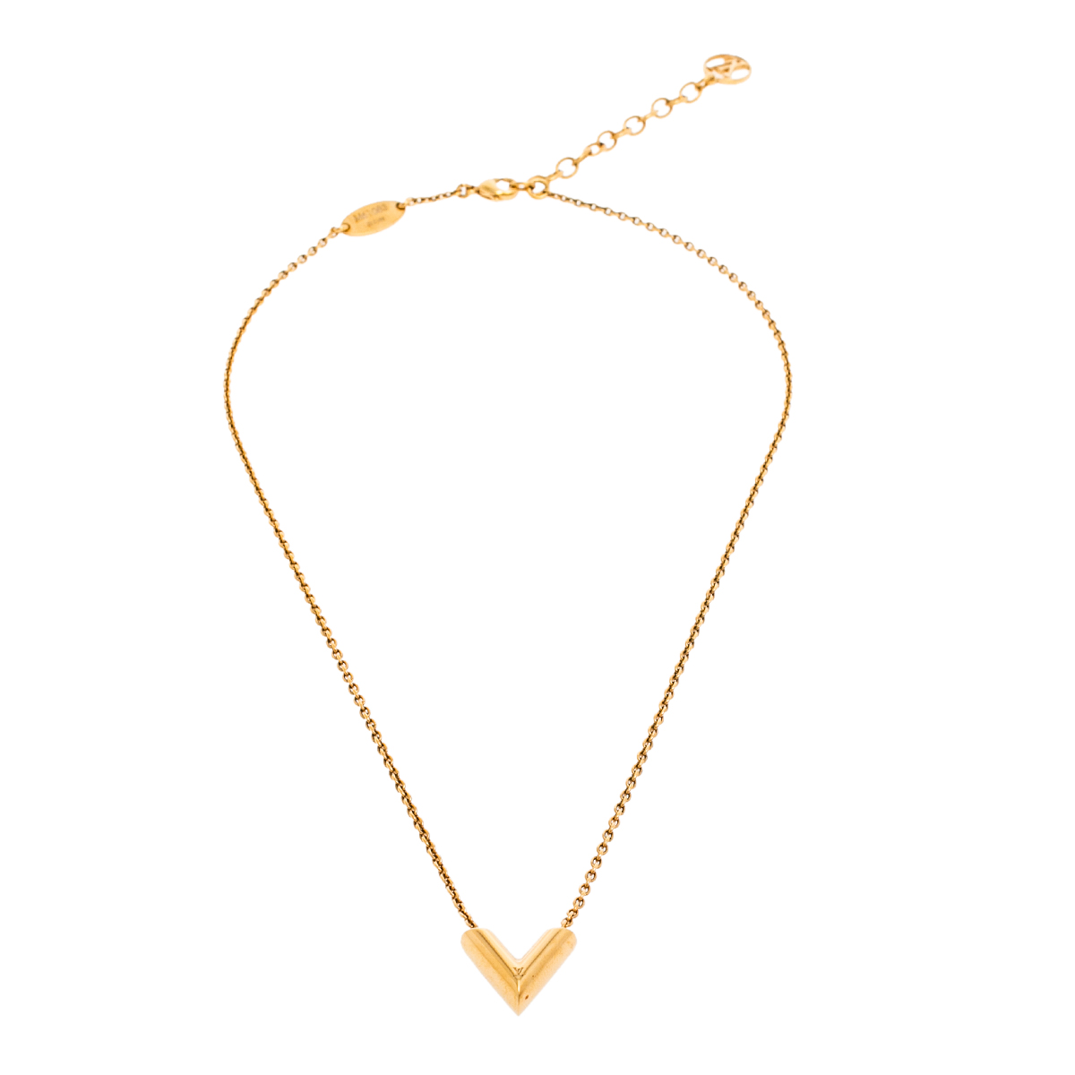 

Louis Vuitton Gold Tone Essential V Necklace