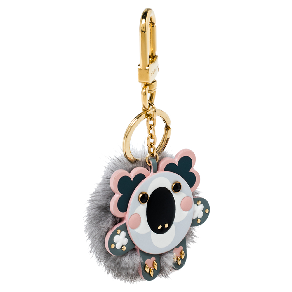 

Louis Vuitton Gold Tone Mink Fur Koala Bag Charm/ Key Ring