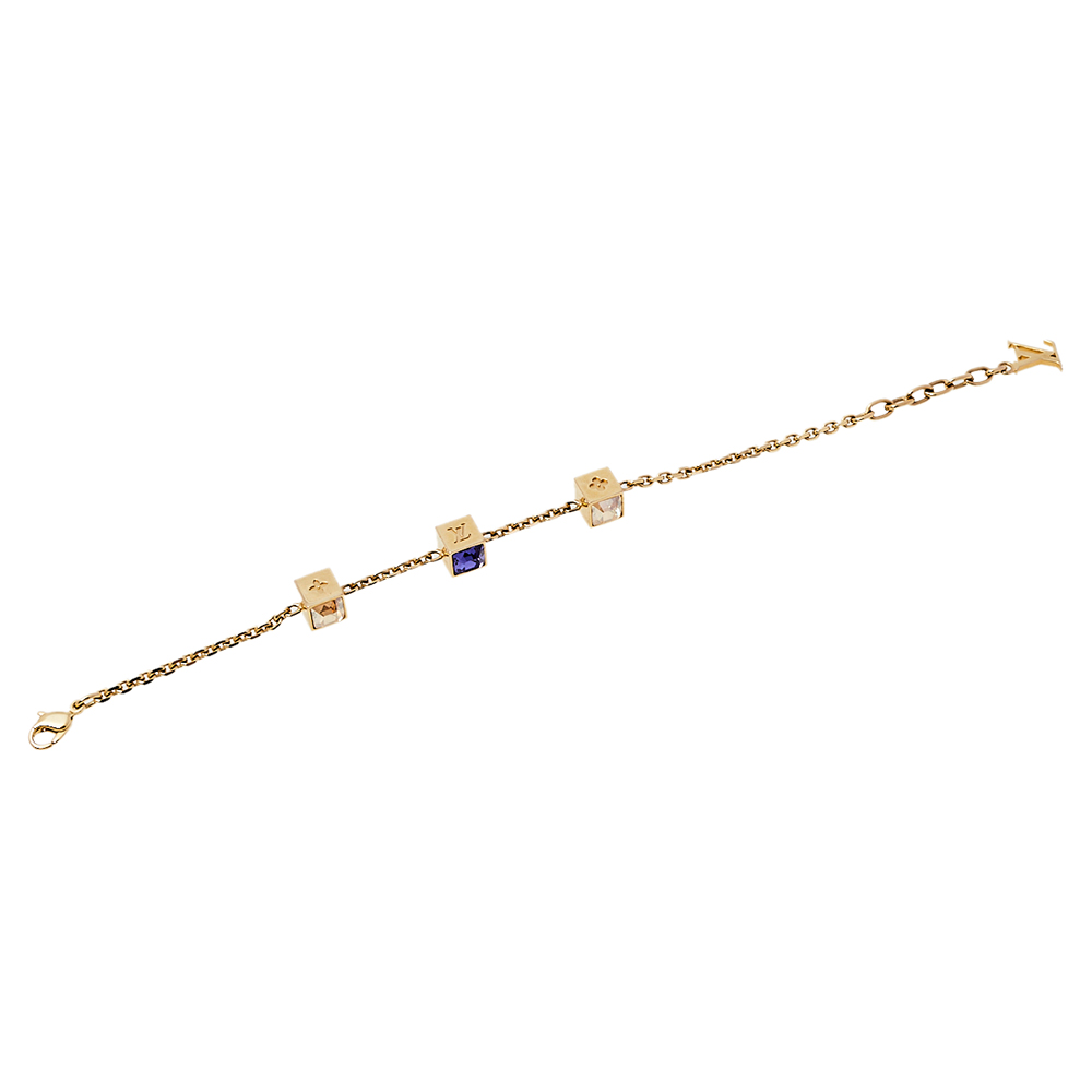 

Louis Vuitton Gamble Crystal Gold Tone Bracelet