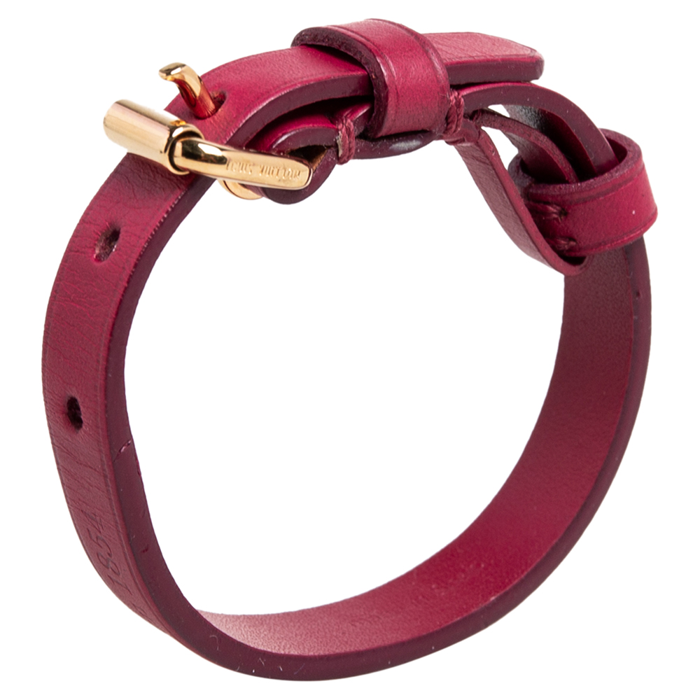 

Louis Vuitton Burgundy Leather Maison Fondée en 1854 Wrap Bracelet 17