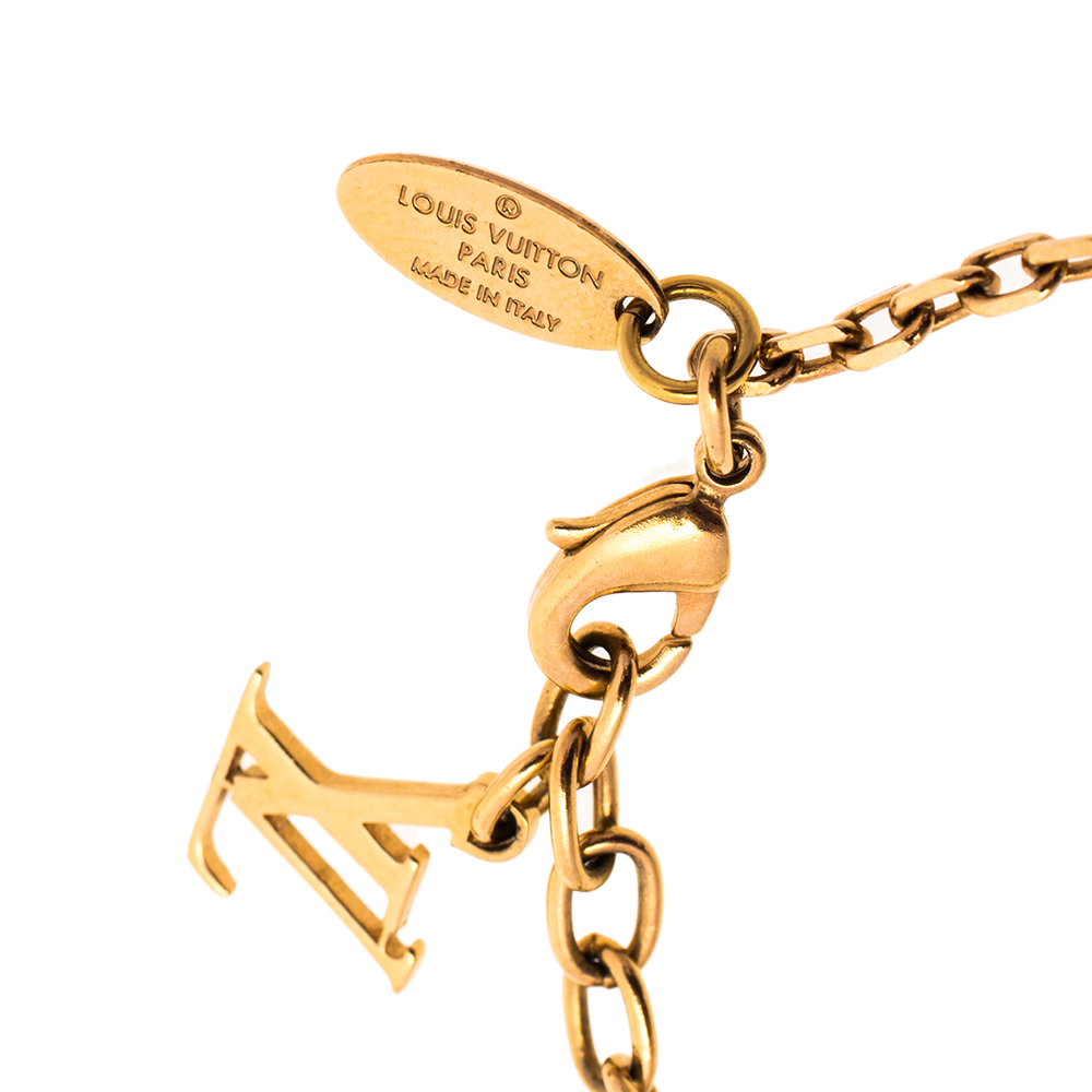 

Louis Vuitton Gamble Crystal Gold Tone Bracelet