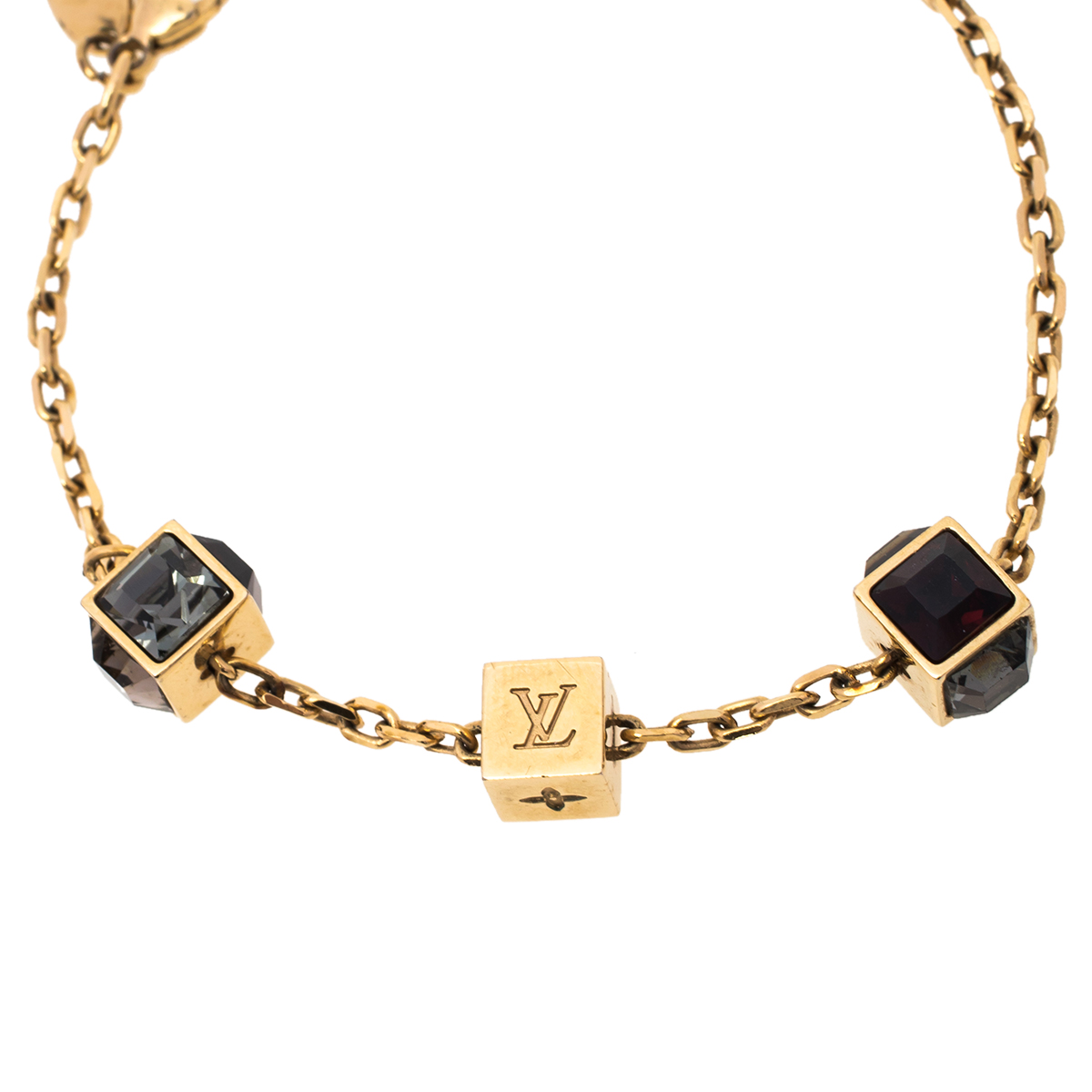 

Louis Vuitton Gamble Crystal Gold Tone Bracelet