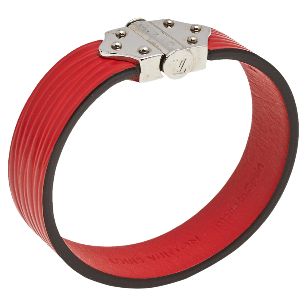 

Louis Vuitton Red Epi Leather Spirit Bracelet 17