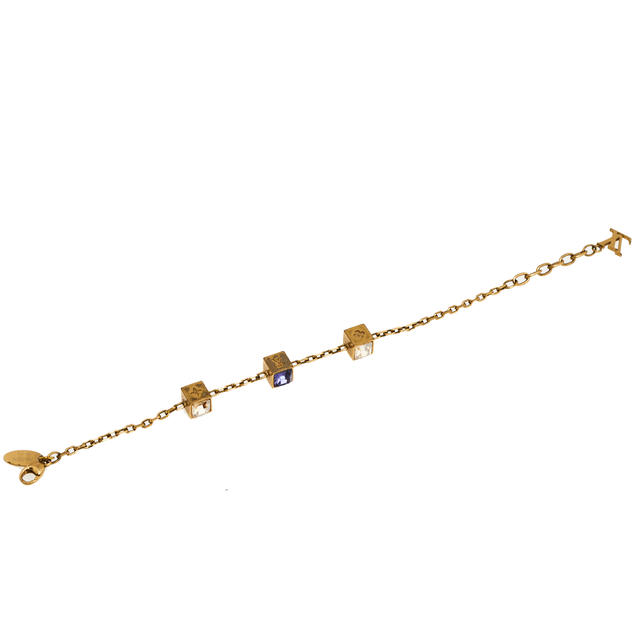 

Louis Vuitton Gamble Crystal Gold Tone Bracelet