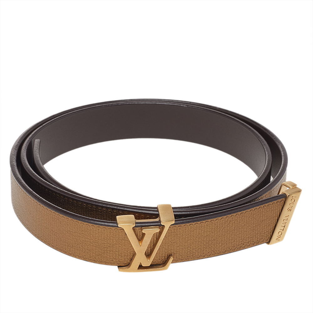 

Louis Vuitton Gold Leather LV Initiales Belt