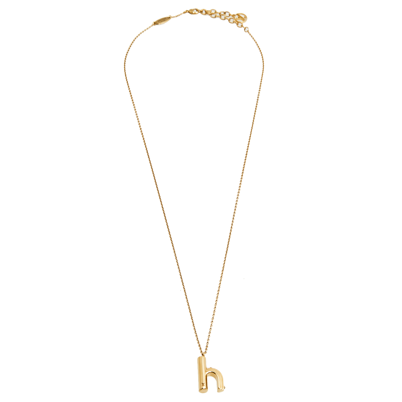 

Louis Vuitton LV & Me Letter H Gold Tone Pendant Necklace