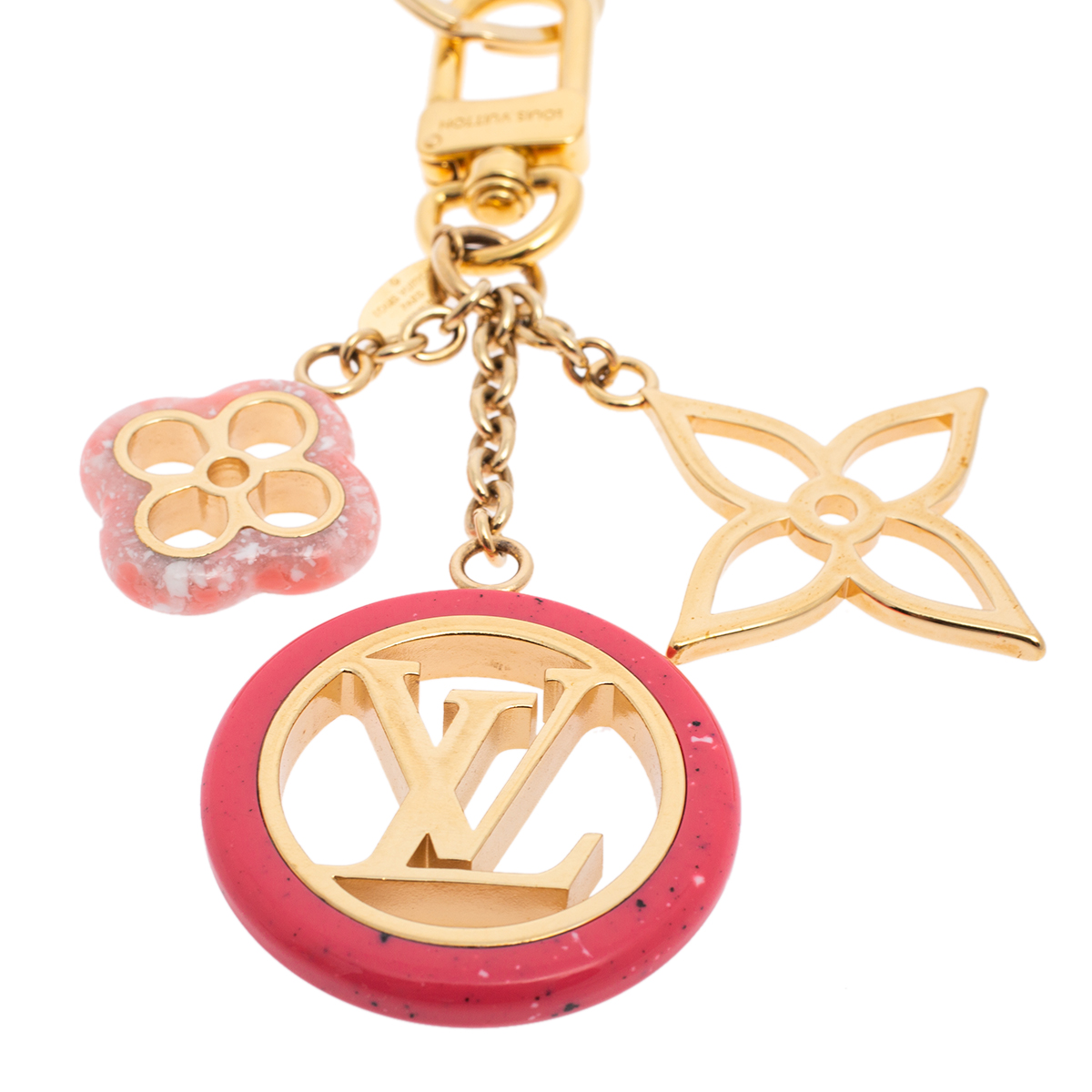 

Louis Vuitton Gold Tone Colorline Bag Charm/Key Ring, Pink