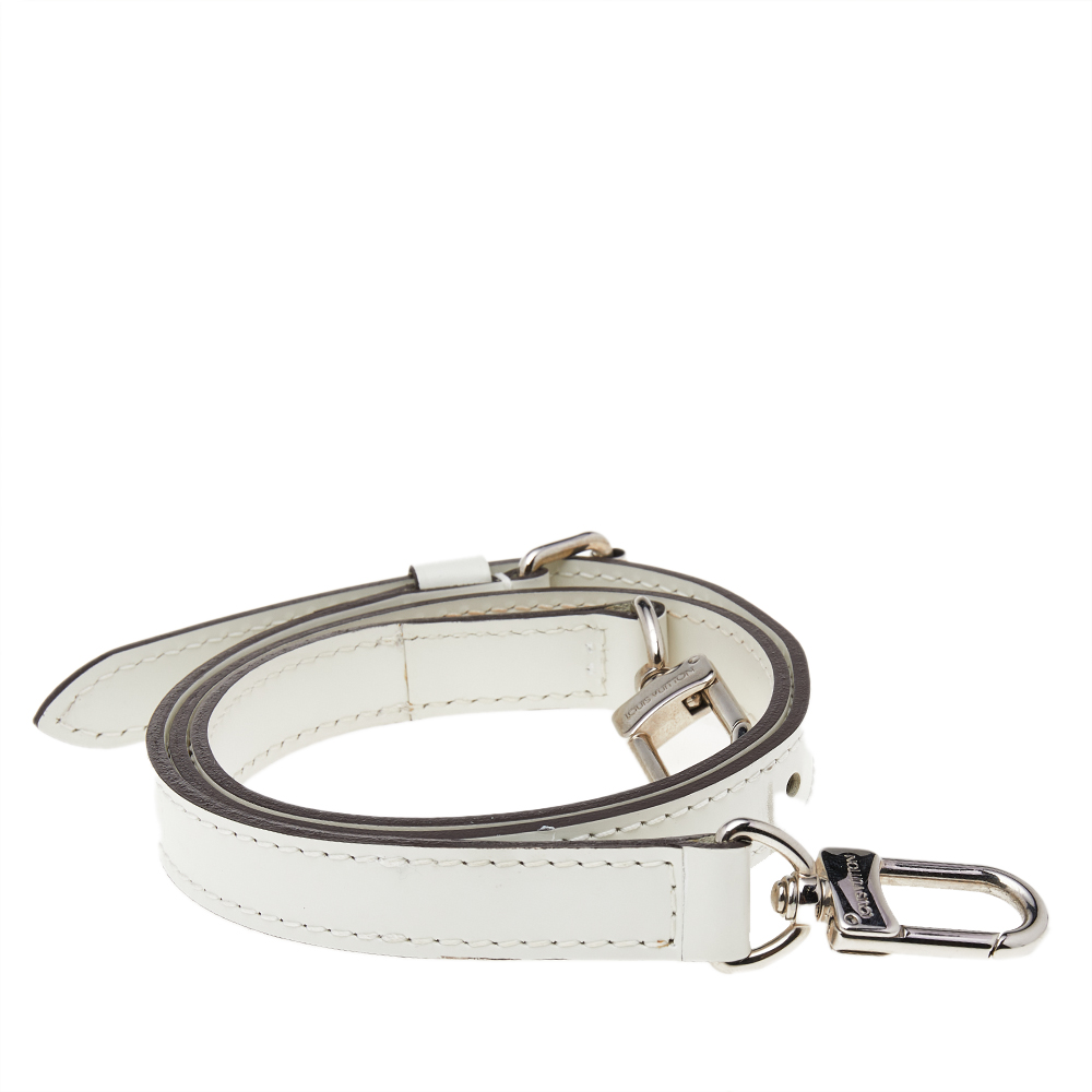 Louis Vuitton White Leather Shoulder Bag Strap