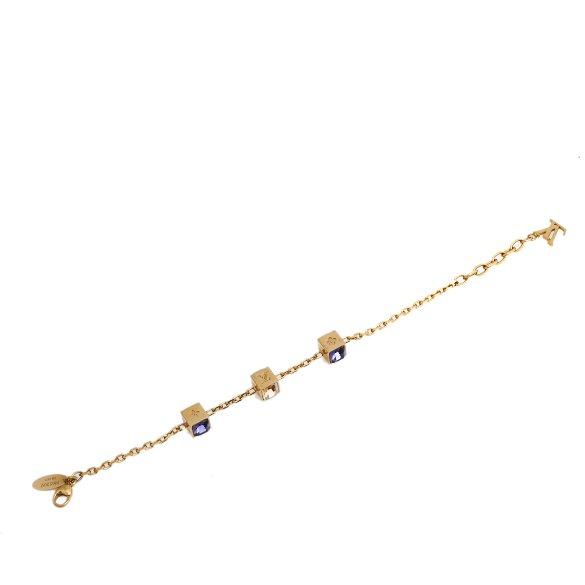 

Louis Vuitton Gamble Crystal Gold Tone Bracelet