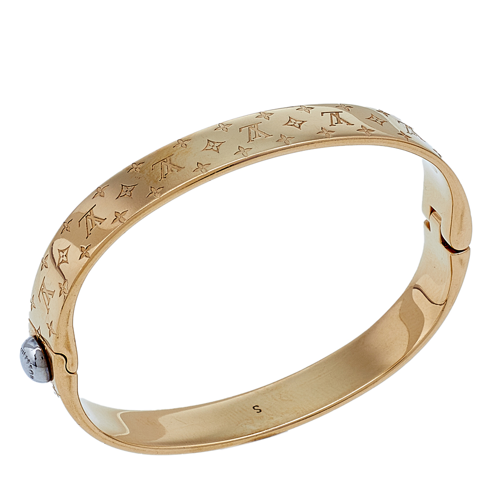 

Louis Vuitton Gold Tone Nanogram Cuff Bracelet