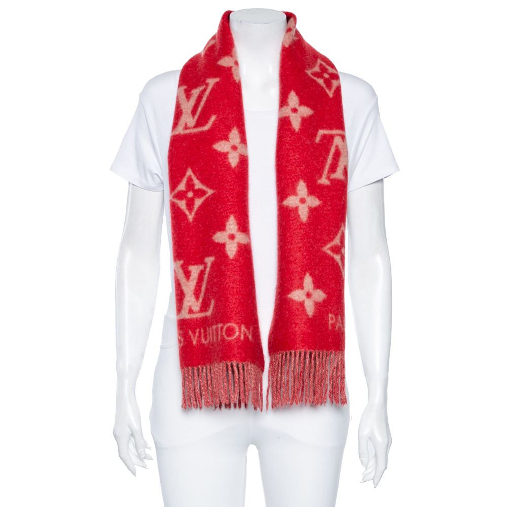 

Louis Vuitton Red Cashmere Reykjavik Scarf