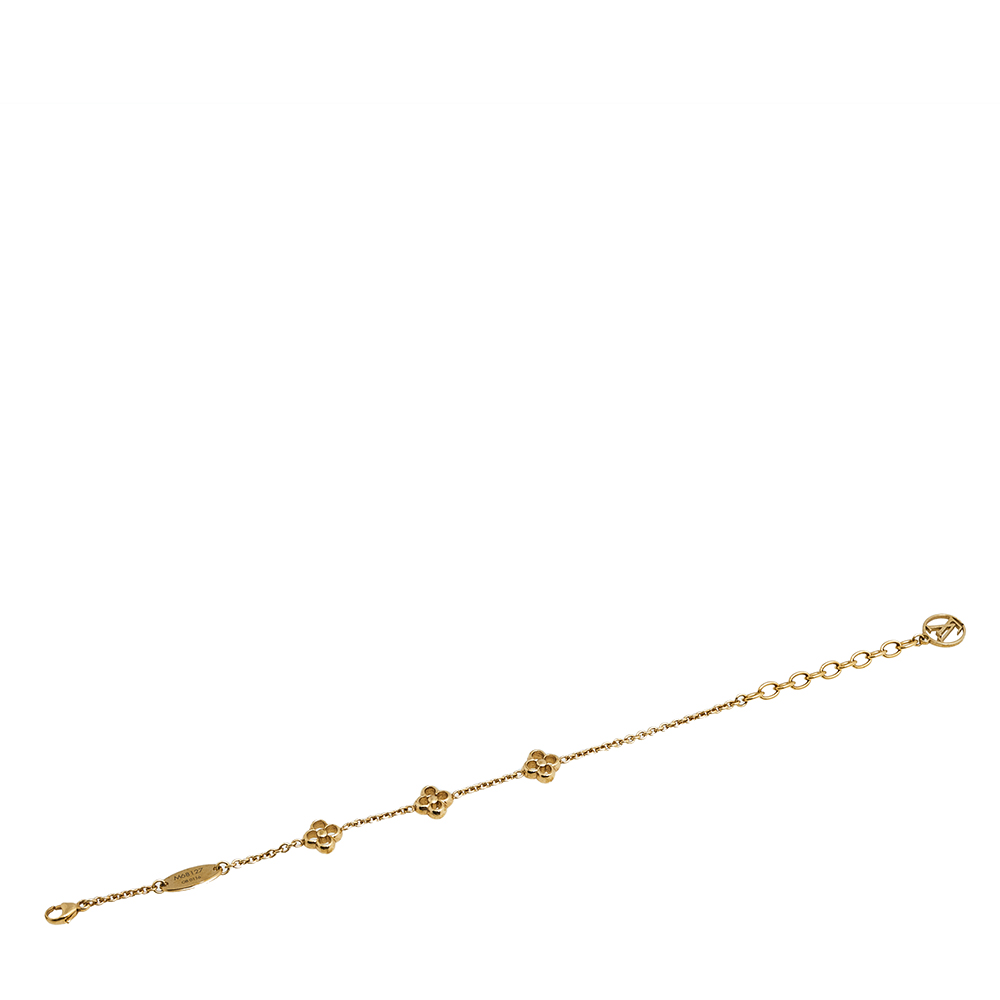 

Louis Vuitton Flower Full Gold Tone Station Bracelet