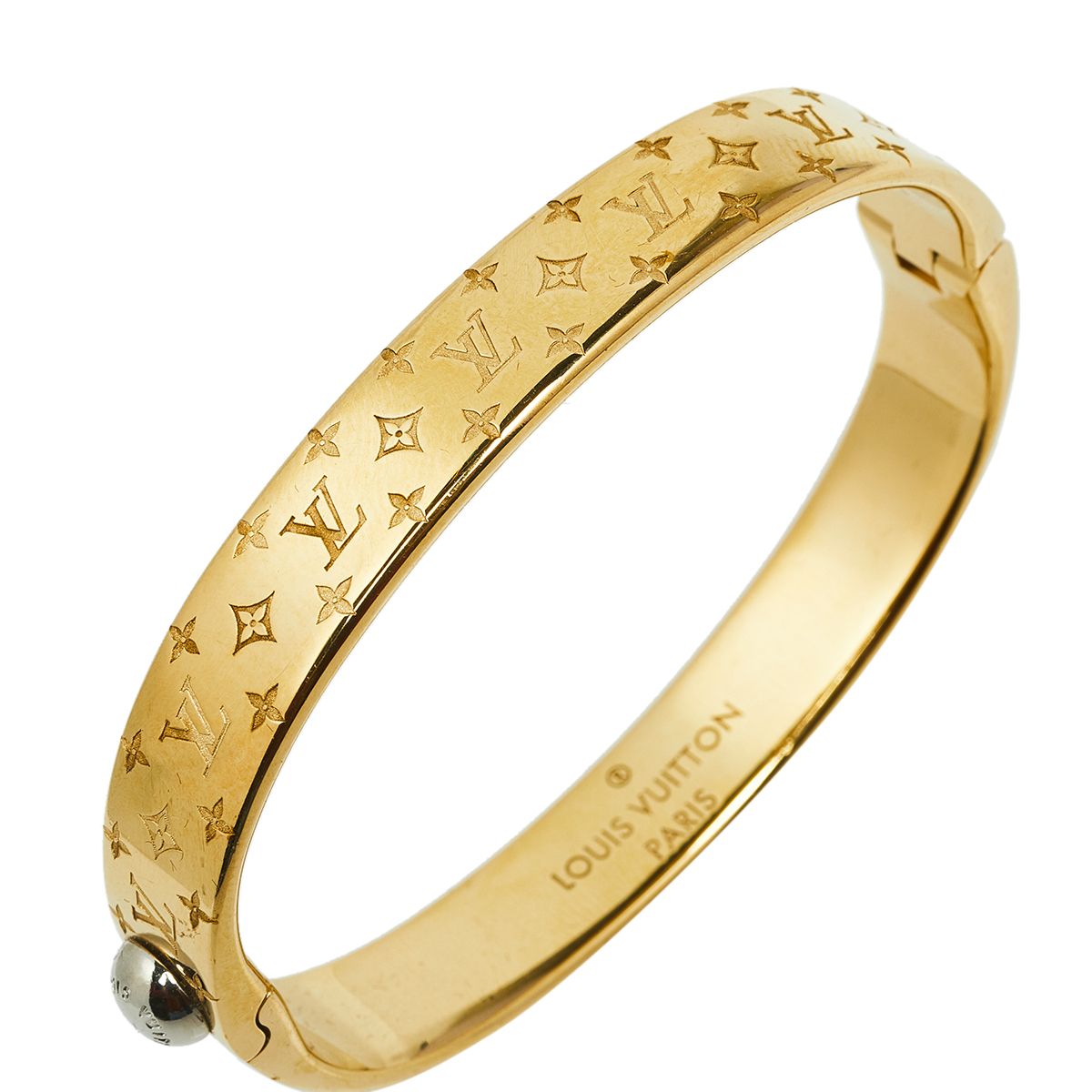 

Louis Vuitton Gold Tone Nanogram Cuff Bracelet