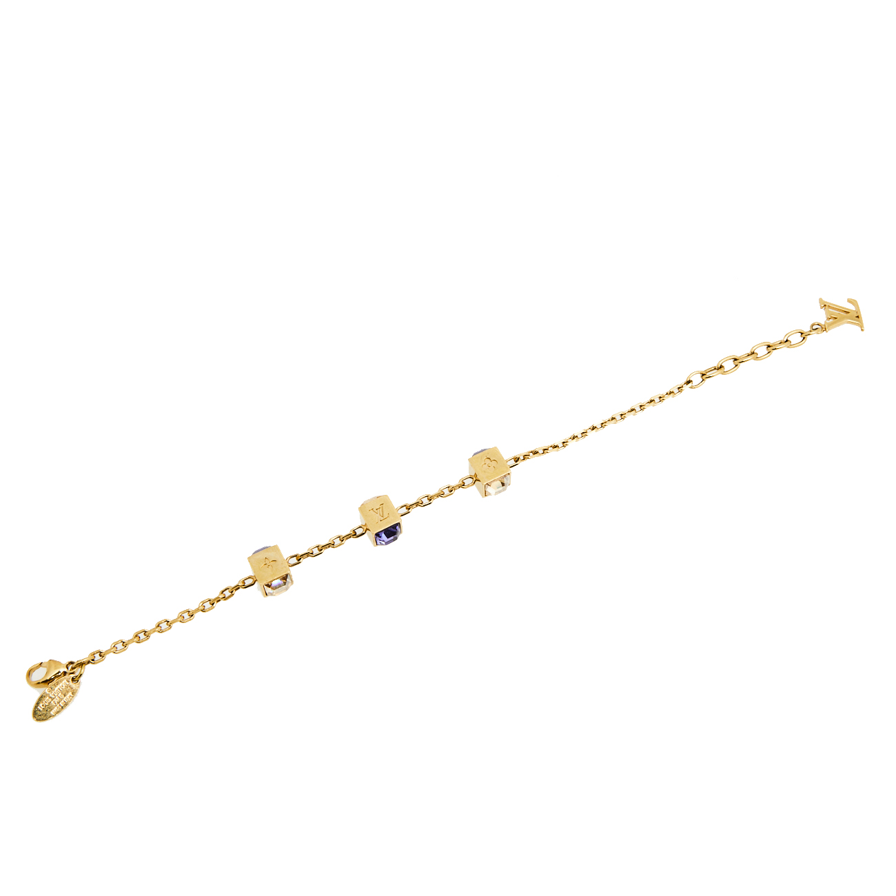 

Louis Vuitton Gamble Crystal Gold Tone Bracelet