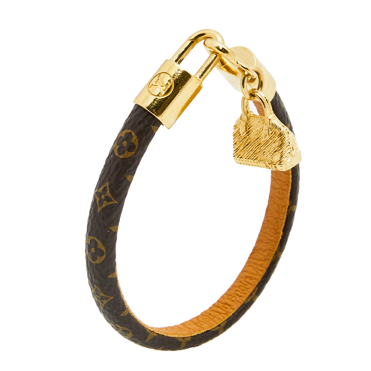 

Louis Vuitton Alma Brown Monogram Canvas Gold Tone Metal Bracelet