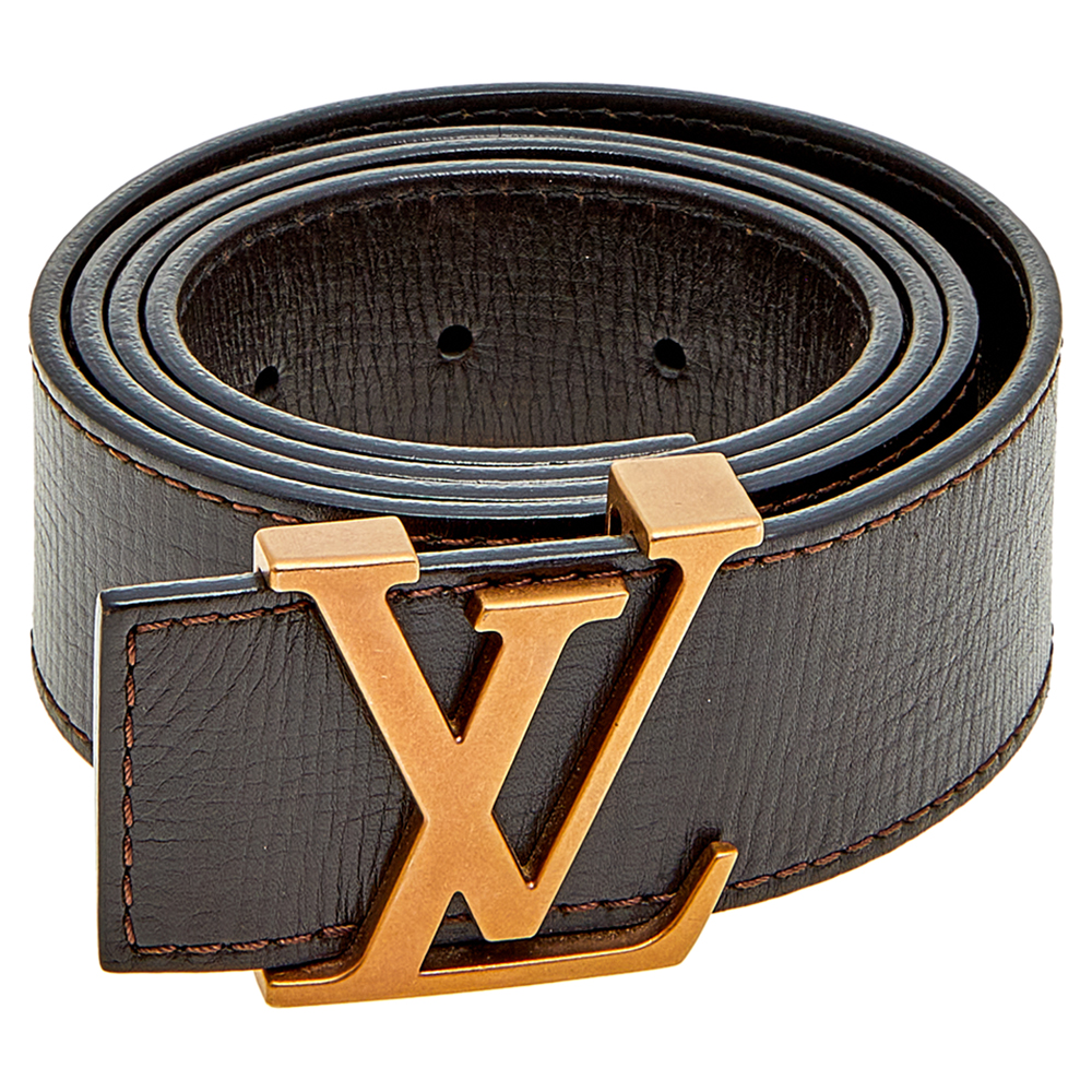 

Louis Vuitton Dark Brown Leather LV Initiales Belt
