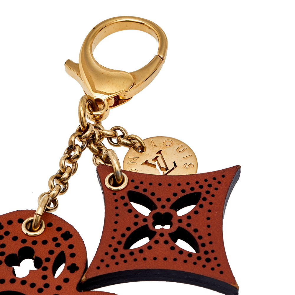 

Louis Vuitton Brown Perforated Leather Arabesque Bag Charm