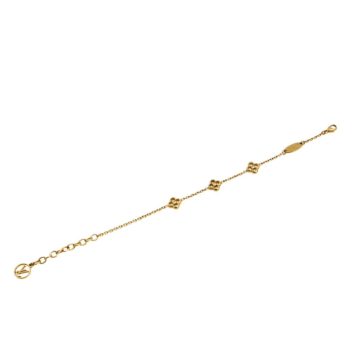 

Louis Vuitton Gold Tone Flower Full Bracelet