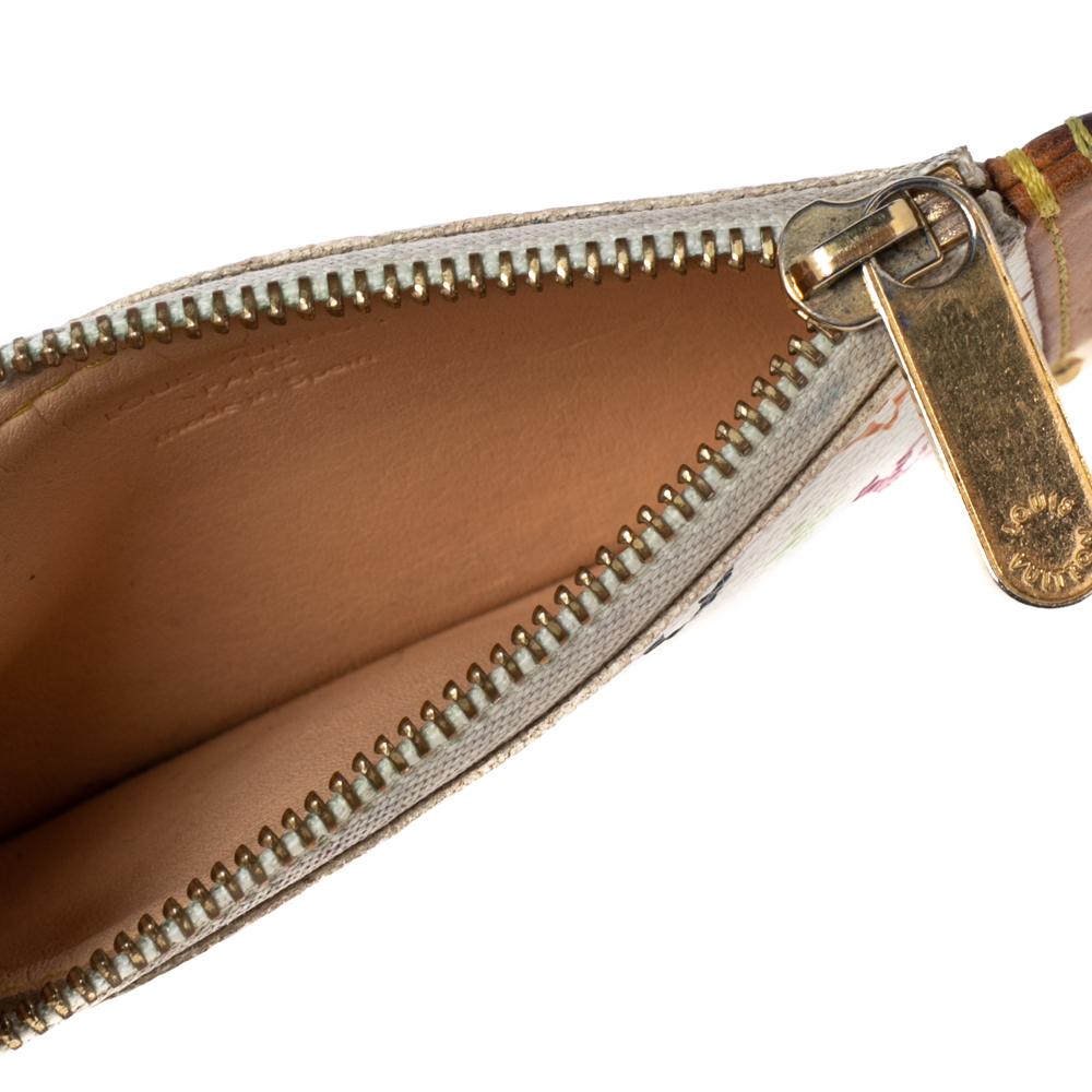

Louis Vuitton White Monogram Multicolore Canvas Key Pouch