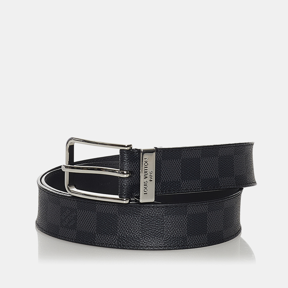 

Louis Vuitton Black Damier Graphite Pont Neuf Belt