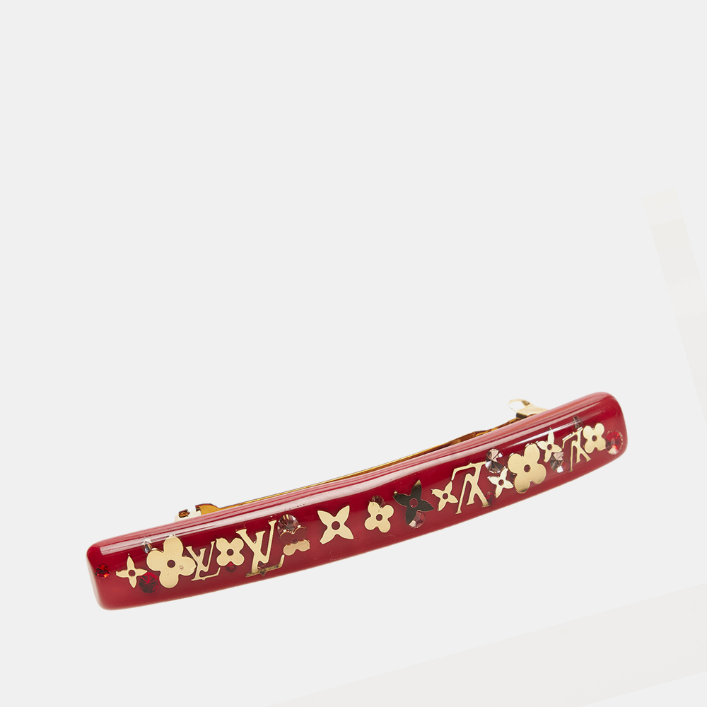 

Louis Vuitton Red Monogram Resin Inclusion Barrette