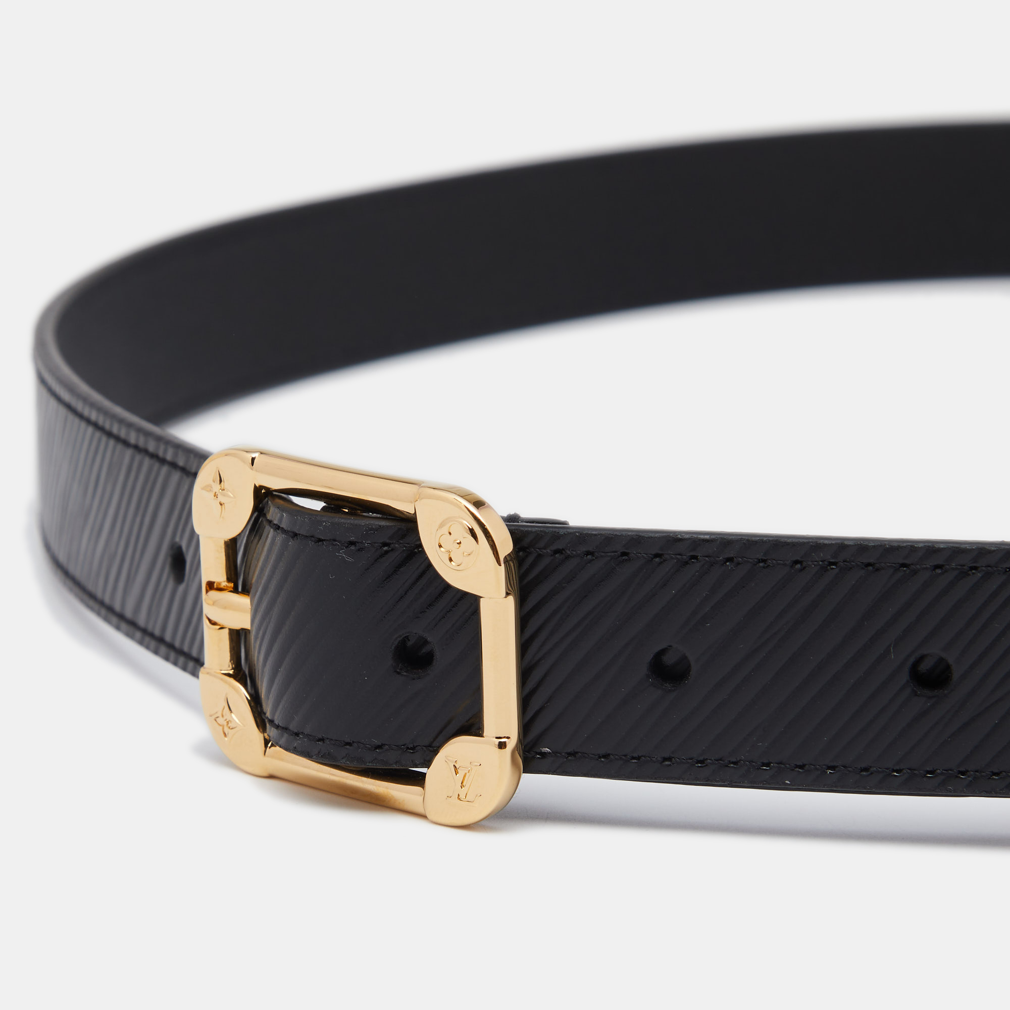 

Louis Vuitton Black Epi Leather Malletier Buckle Belt