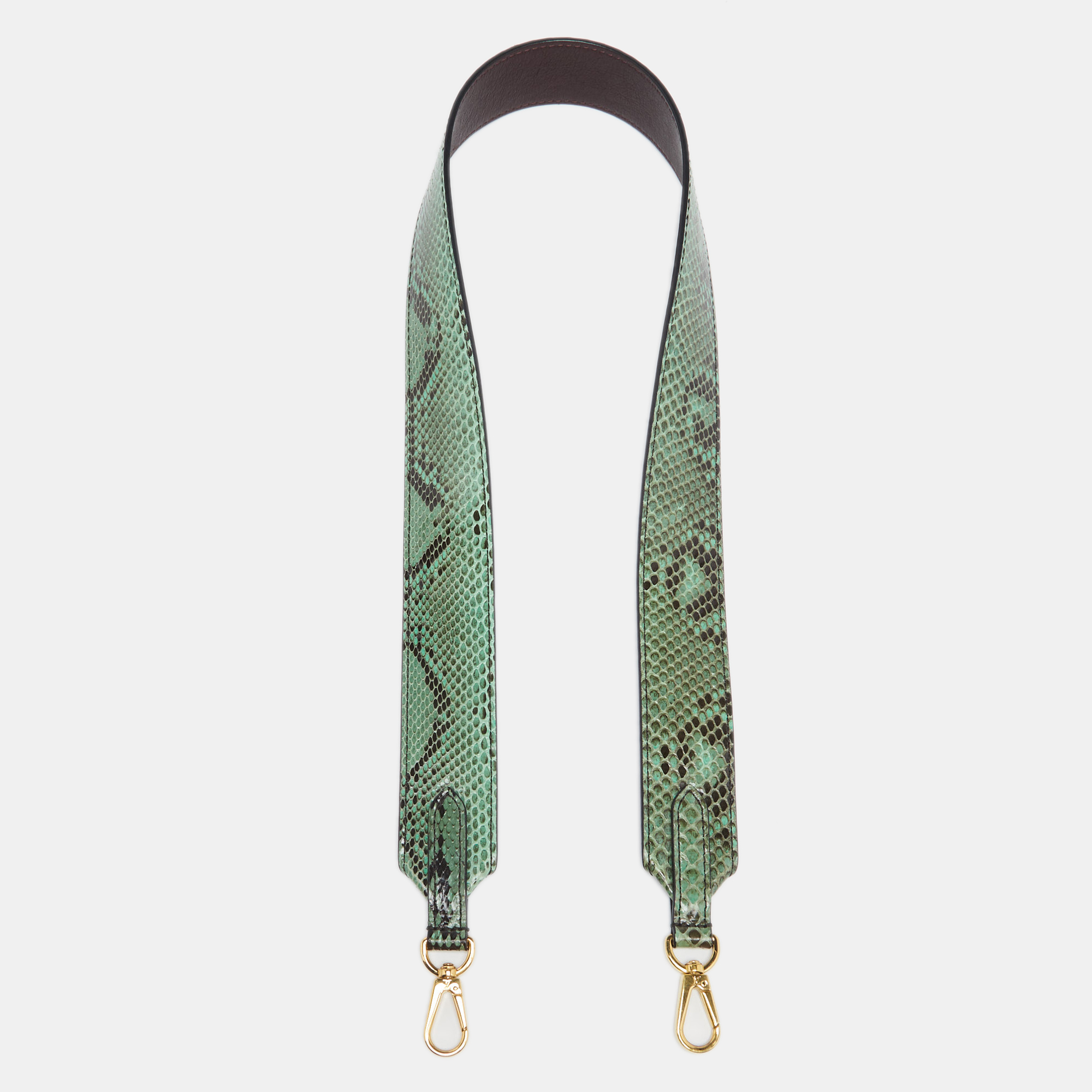 Pre-owned Louis Vuitton Green Python Strap Shoulder Bag Strap