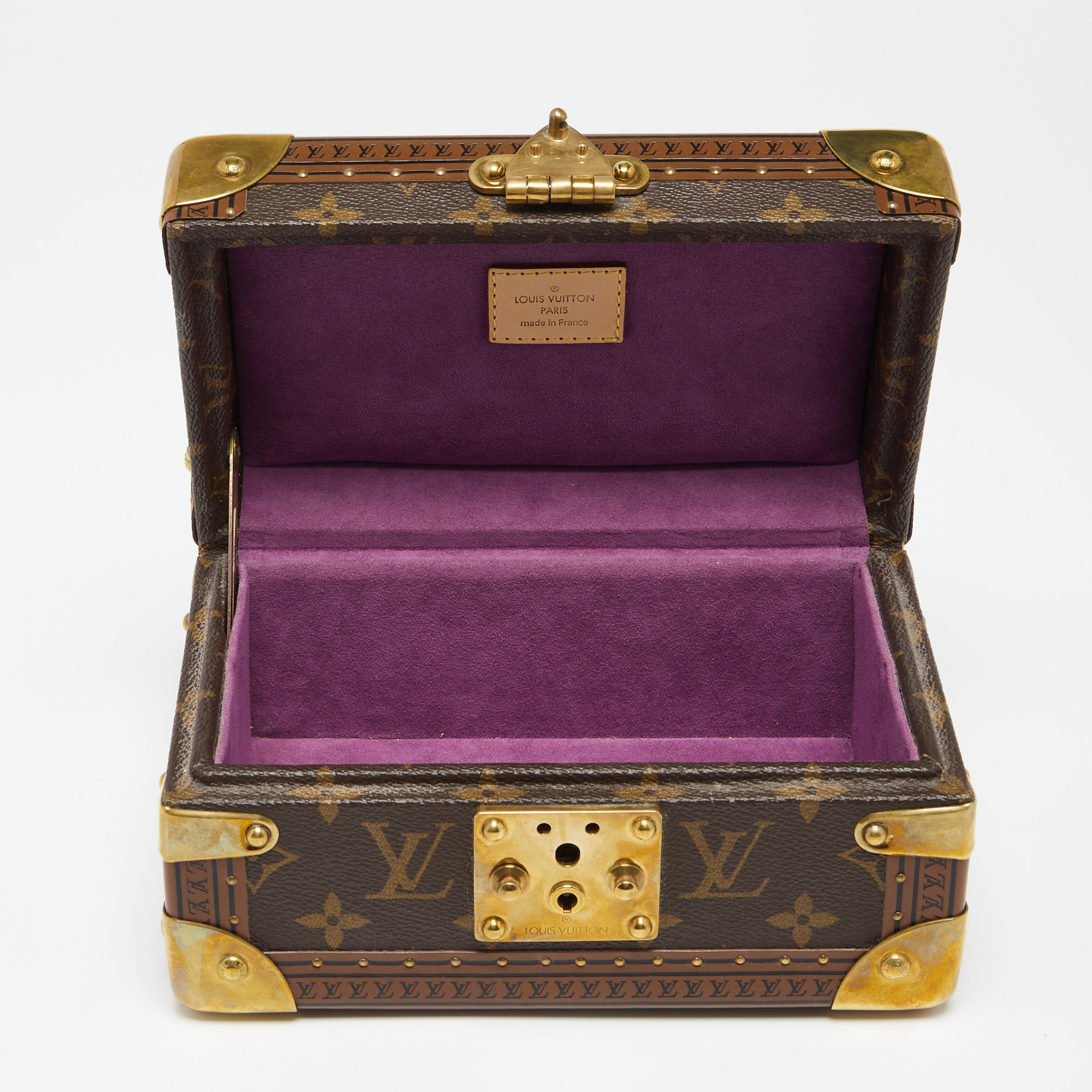 

Louis Vuitton Purple Monogram Canvas Coffret Tresor 20 Jewelry Box, Brown