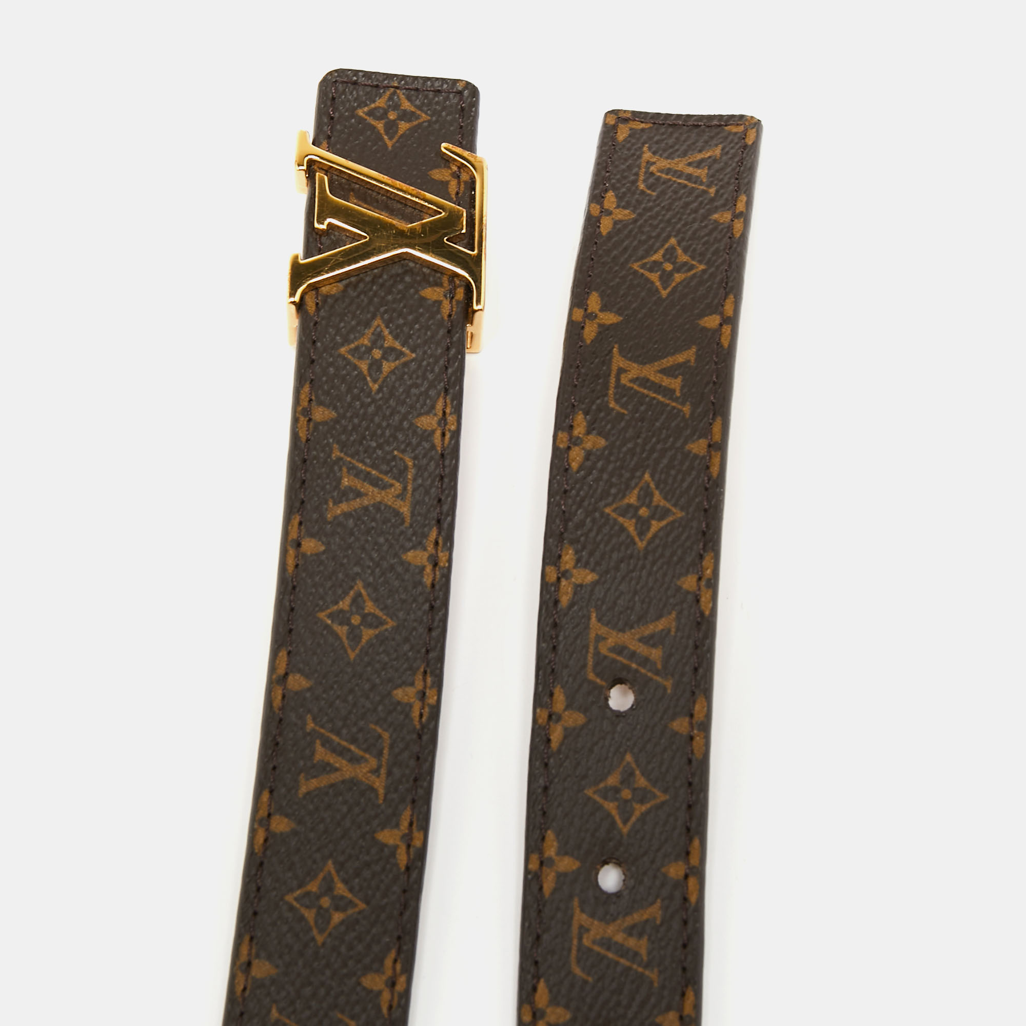 

Louis Vuitton Monogram Canvas LV Initiales Belt, Brown