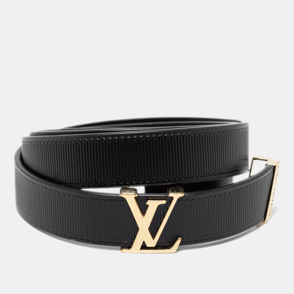 LOUIS VUITTON Black Slim Leather Belt sz. 75 – The Luxury Lady