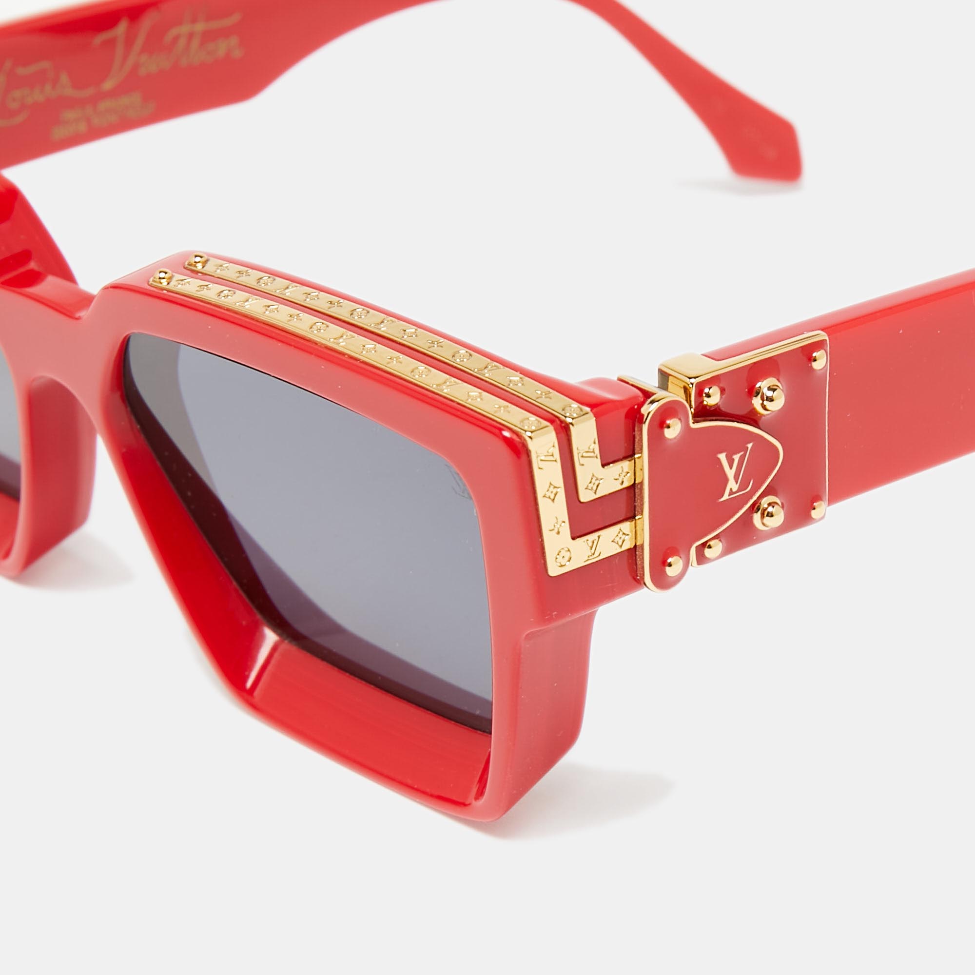 

Louis Vuitton Red/ Grey 1.1 Millionaires Square Sunglasses