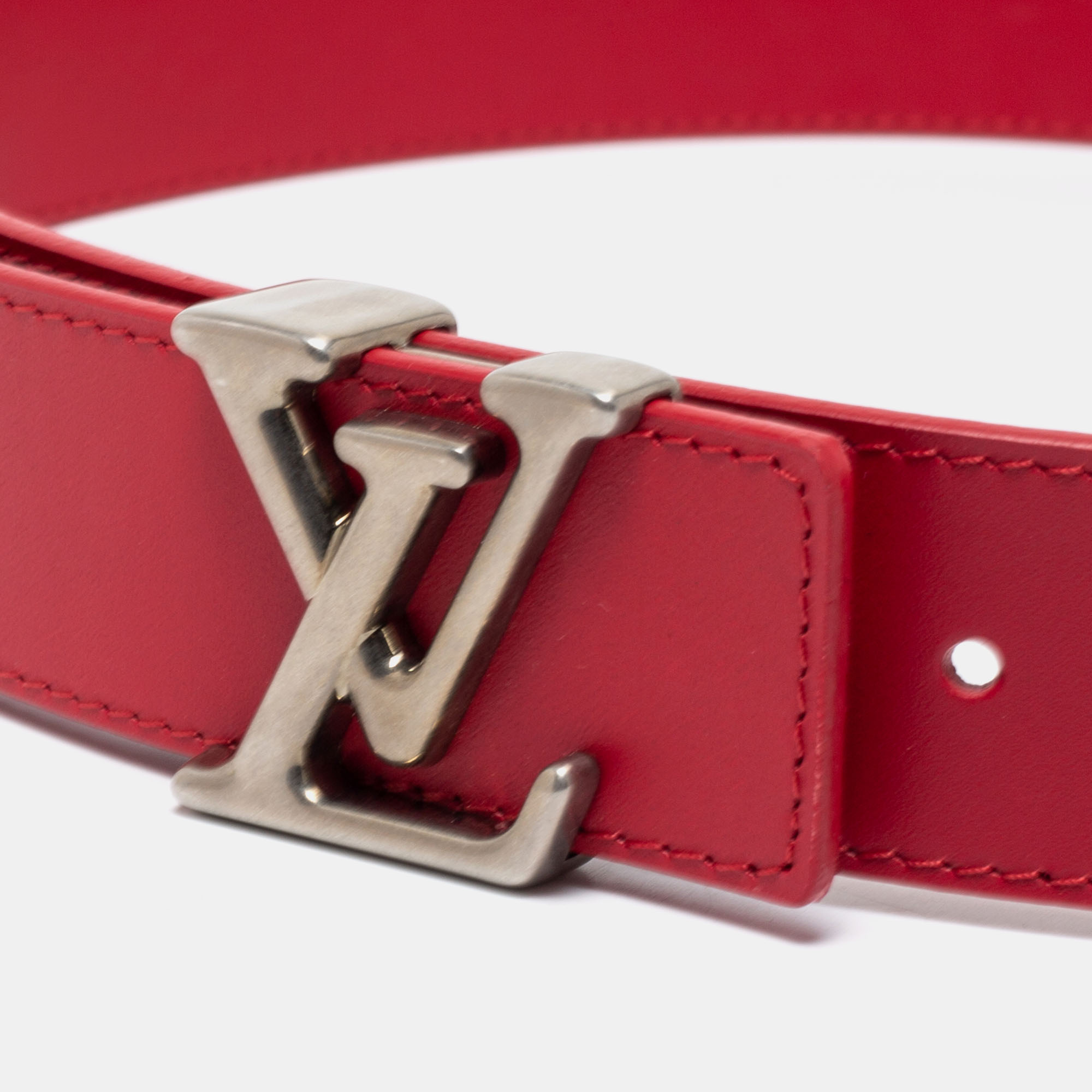 

Louis Vuitton Red Leather New Wave Belt