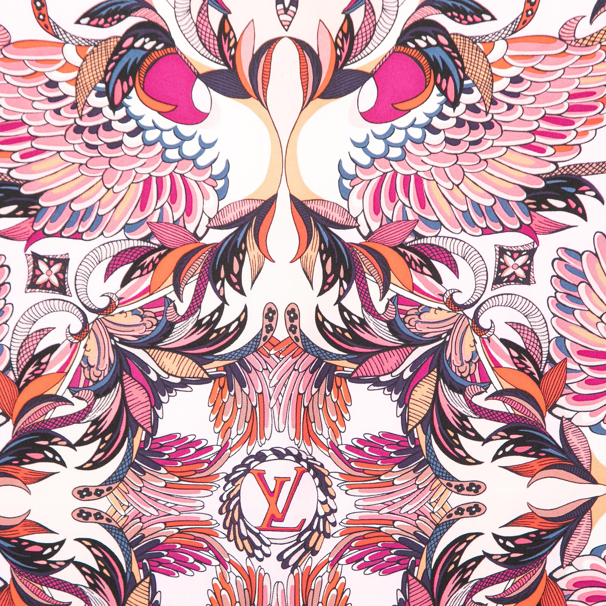 

Louis Vuitton Pink Angels Silk Square Scarf