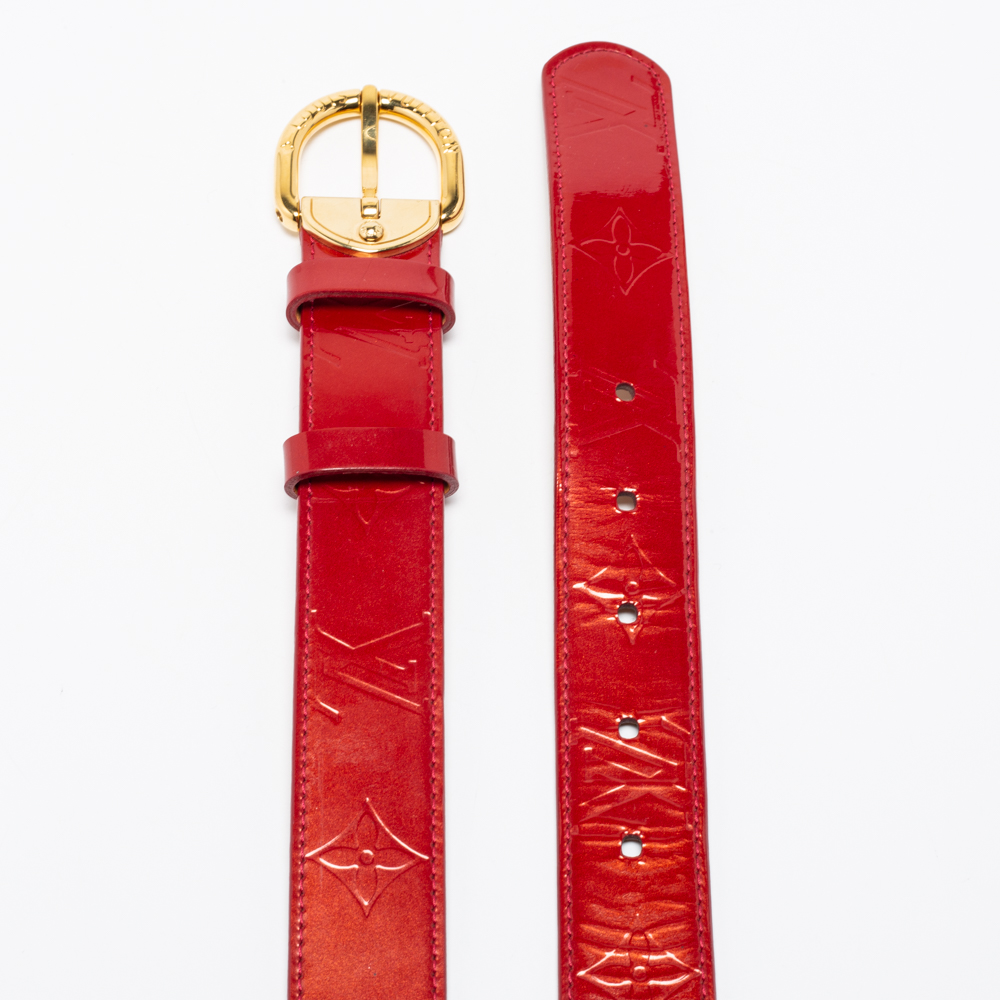 

Louis Vuitton Orange Sunset Monogram Vernis Ceinture Belt